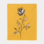Gelbe Blume Elegant Stilvoll Abstrakt Fleecedecke (Vorderseite)
