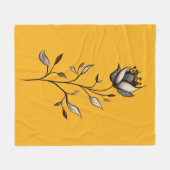 Gelbe Blume Elegant Stilvoll Abstrakt Fleecedecke (Vorderseite (Horizontal))