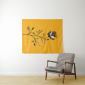 Gelbe Blume Elegant Stilvoll Abstrakt Wandteppich (Beispiel (Horizontal))