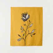 Gelbe Blume Elegant Stilvoll Abstrakt Wandteppich (Vorderseite)