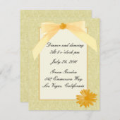 Gelbe Blume Empfang Cards Einladung (Vorne/Hinten)