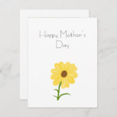 Gelbe Blume Feiertagskarte (Vorne/Hinten)