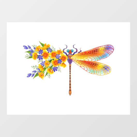 Gelbe Blume Fensteraufkleber (Blatt)