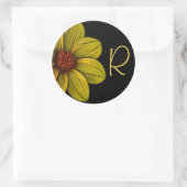 Gelbe Blume Floral Daisy Monogram Sticker (Tasche)