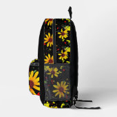 Gelbe Blume Floral Monogramm Bedruckter Rucksack (Rechts)