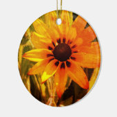 Gelbe Blume Foto Circle Ornament (Links)