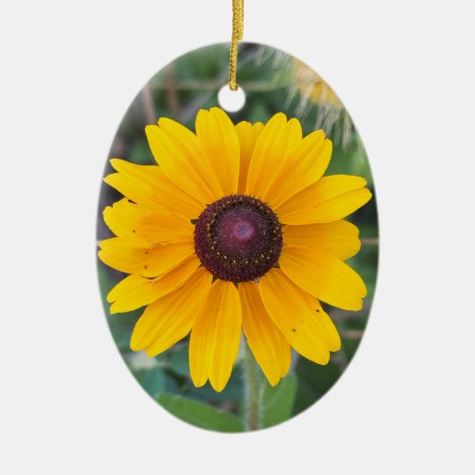Gelbe Blume Foto Ornament (Vorne)