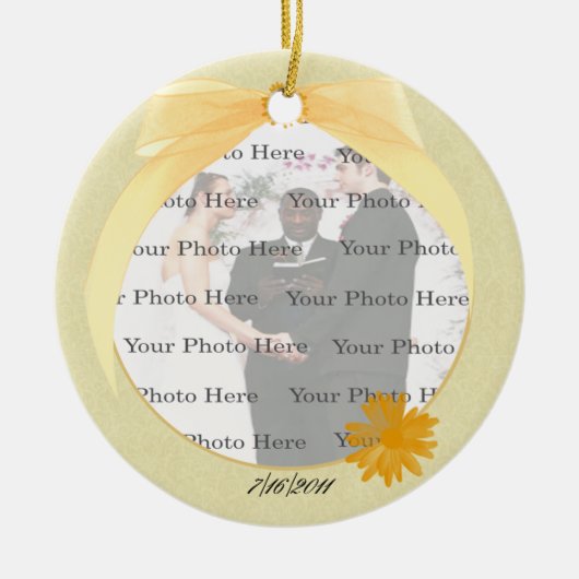 Gelbe Blume Foto Ornament (Vorne)
