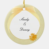 Gelbe Blume Foto Ornament (Hinten)