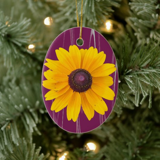Gelbe Blume Foto Ornament (Baum)