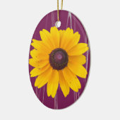 Gelbe Blume Foto Ornament (Links)