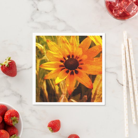 Gelbe Blume Foto Paper Napkins Serviette (Beispiel)