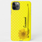 Gelbe Blume Foto Rollen Polka Dot Personalisiert iPhone Hülle (Rückseite)