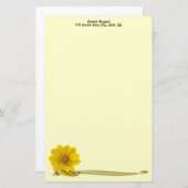 Gelbe Blume Foto und Filigree Personalisiert Briefpapier (Vorne/Hinten)