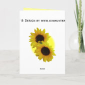 Gelbe Blume Geburtstagskarten Karte (Rückseite)