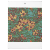 Gelbe Blume gegen Blatttarnungsmuster 2 Klemmbrett (Rückseite)