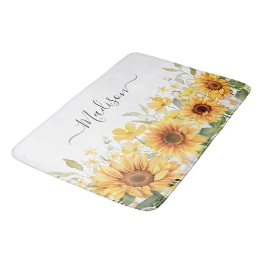 Gelbe Blume Gelbblüte Botanisch Badematte (Schrägansicht)