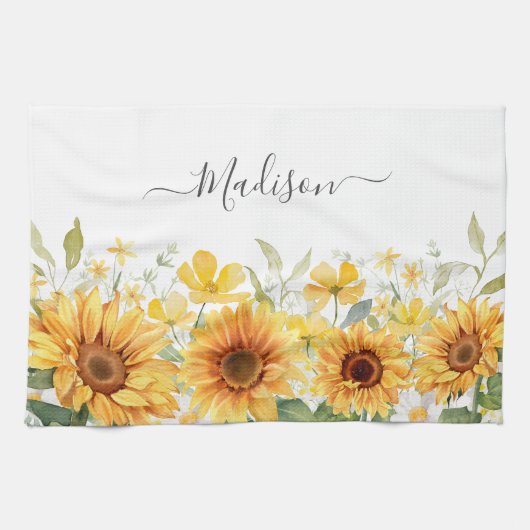 Gelbe Blume Gelbblüte Botanisch Geschirrtuch (Horizontal)