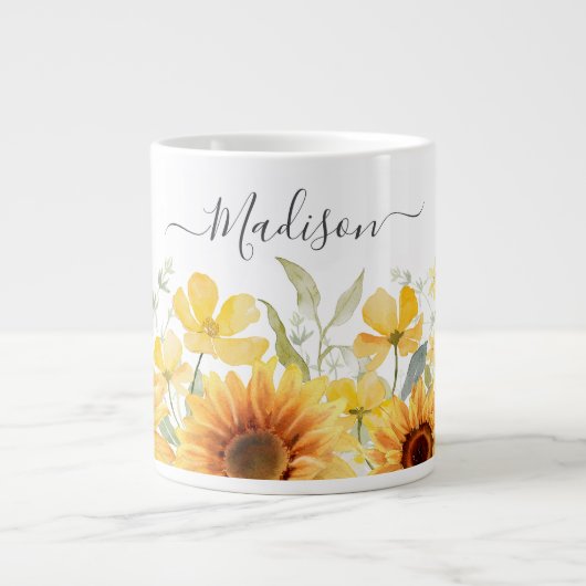 Gelbe Blume Gelbblüte Botanisch Jumbo-Tasse (Vorderseite)