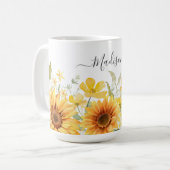 Gelbe Blume Gelbblüte Botanisch Kaffeetasse (Vorderseite Links)