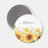 Gelbe Blume Gelbblüte Botanisch Magnet (Vorderseite/Rückseite)