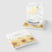 Gelbe Blume Gelbblüte Botanisch Steinuntersetzer (Seitenansicht)