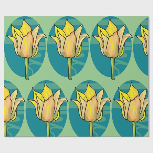 Gelbe Blume Geschenkpapier (Flach)