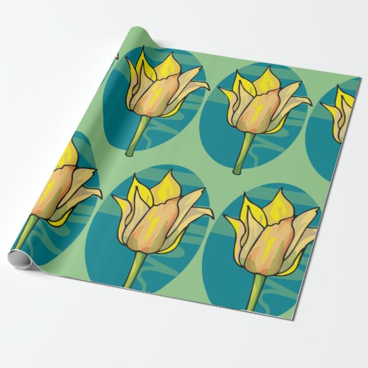 Gelbe Blume Geschenkpapier (Ungerollt)
