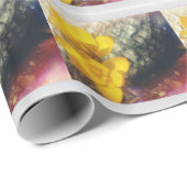 Gelbe Blume Geschenkpapier (Rolleneckpunkt)