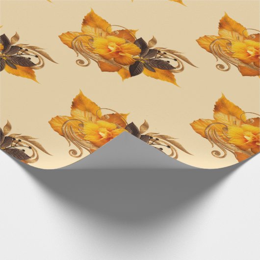 Gelbe Blume Geschenkpapier (Ecke)