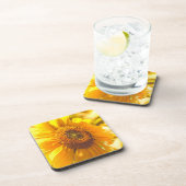 Gelbe Blume Getränkeuntersetzer (Rechte Seite)