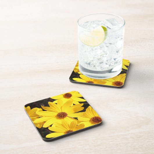 Gelbe Blume Getränkeuntersetzer (Rechte Seite)
