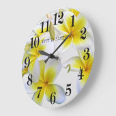 Gelbe Blume Große Wanduhr (Winkel)