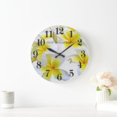 Gelbe Blume Große Wanduhr (Zuhause)