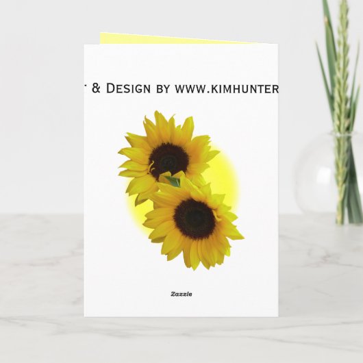 Gelbe Blume-Grußkarte für Sonnenblumen Karte (Rückseite)