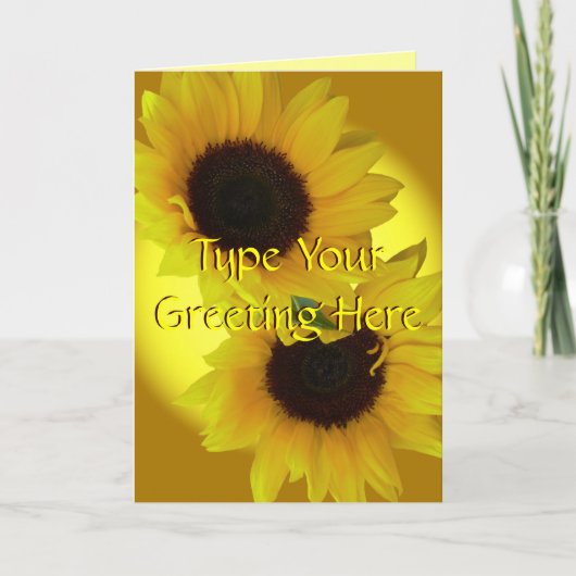 Gelbe Blume-Grußkarte für Sonnenblumen Karte (Vorderseite)
