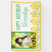 Gelbe Blume Happy Birthday Foto Banner (Vertikal)