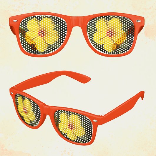 Gelbe Blume Hibiskus Erwachsene Party Partybrille