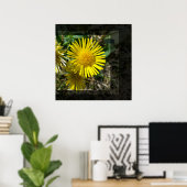 Gelbe Blume hinter Fenstern Poster (Heimbüro)