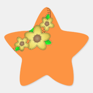 Gelbe Blume Hintergrundsternaufkleber Stern-Aufkleber