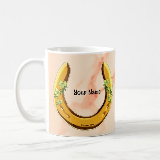 Gelbe Blume Hufeisen Tasse (Links)