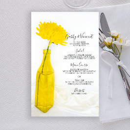 Gelbe Blume im Vase Wedding Menu