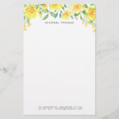 Gelbe Blume im Wasser Personalisiert Briefpapier (Vorderseite)
