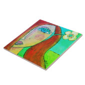 Gelbe Blume in ihrem Abstrakten Portrait Fliese (Seite)