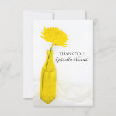 Gelbe Blume in Vase Wedding Danke (Vorderseite)