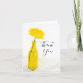 Gelbe Blume in Vase Wedding Danke (Vorderseite)