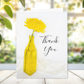 Gelbe Blume in Vase Wedding Danke