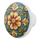 Gelbe Blume Italienischer Til Keramikknauf (Rechts)