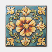 Gelbe Blume Italienischer Til Magnet (Vorne)