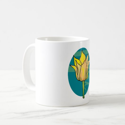 Gelbe Blume Kaffeetasse (Vorderseite Links)